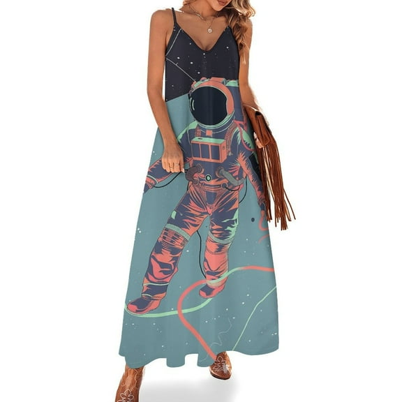 Astronauts in Space Sleeveless Dress for Women Clothing Female Women's Summer Skirt