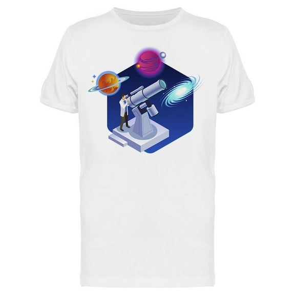 Astronomer Looking At The Planet T-Shirt Men -Image by Shutterstock, Male Medium