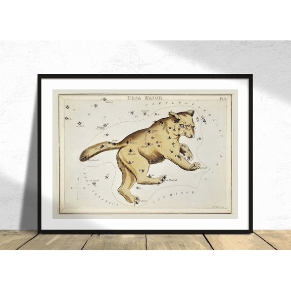 Astronomical Chart Ursa Major Sidney Hall Astrology Constellation Star Map Uranias Mirror Unframed Paper Print