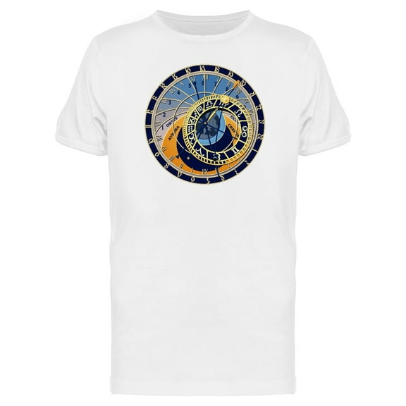 Astronomical Clock At Prague T-Shirt Men -Image by Shutterstock, Male 4X-Large