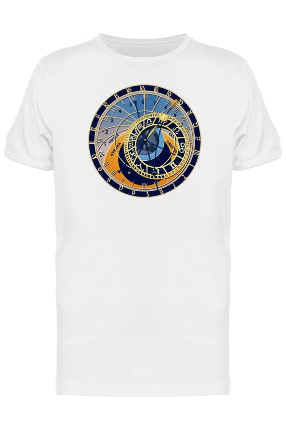 Astronomical Clock At Prague T-Shirt Men -Image by Shutterstock, Male XX-Large