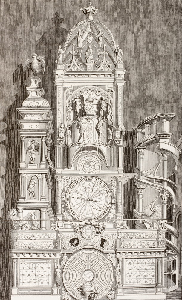 Astronomical Clock In Notre Dame Cathedral Strasbourg France The Clock Was Built In 1573 From Les Artes Au Moyen Age Published Paris 1873 Canvas Art - Ken Welsh Design Pics (11 x 18)