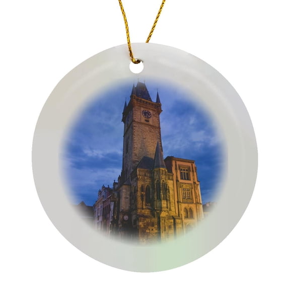 3drose, Astronomical Clock, Prague, Czech Republic - Eu06 Sws0033 - Stuart Westmorland, Circle Porcelain Ornament