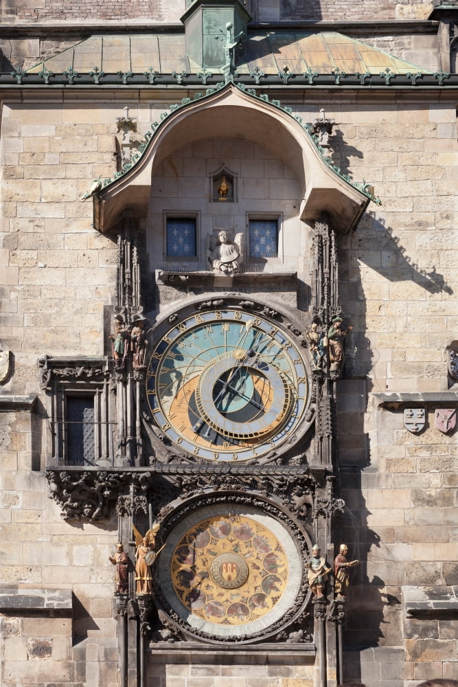 Astronomical Clock at the Old Town Hall Prague Old Town Square Prague Czech Republic Canvas Art - Panoramic Images (36 x 12)