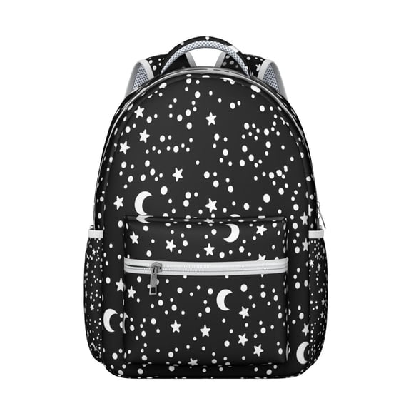 Astronomical Gothic Backpack Durable Waterproof Composite Oxford Cloth with Lunar Map and Celestial Elements Print, Comfortable Adjustable Straps for School and Camping
