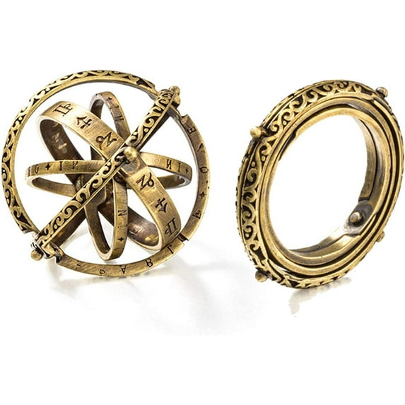 Astronomical Sphere Ball Ring Pendant Necklace Foldable Cosmic Finger Ring Magical Vintage Hip Hop Pendant Titanium Steel Fashion Jewelry