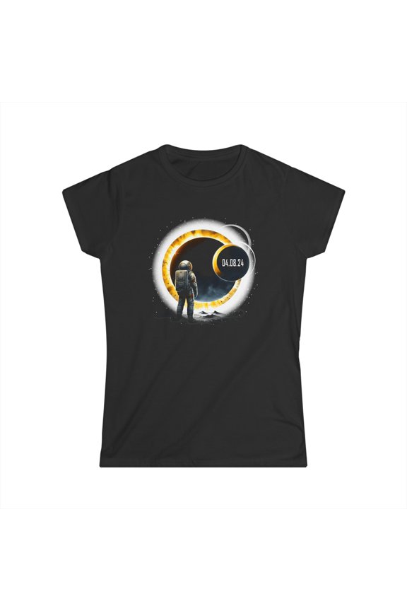 Astronomy Astronaut Watching Solar Eclipse April 08, 2024 Womens T Shirt