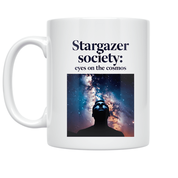 Astronomy Dreamy Cosmic Design - Stargazer Society - 11 oz Ceramic Coffee Mug