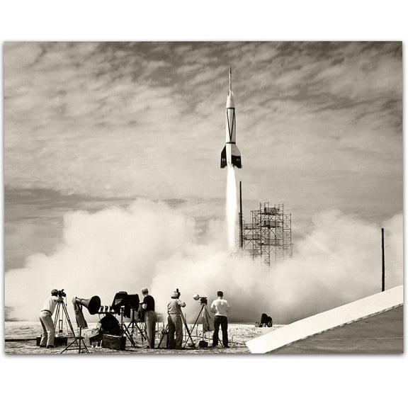 Astronomy Poster - First NASA Rocket Flight Vintage Space Wall Art POSTER for Dark Academia, Astronomers & Space Enthusiasts