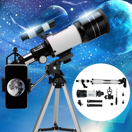 Astronomy Refractor Telescope with Adjustable Tripod for Kids Beginners Outdoors Camping Hiking Gift