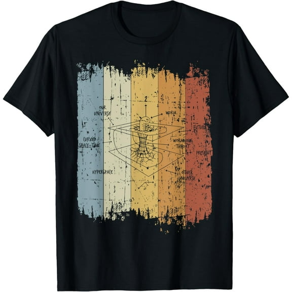 Astrophysics Gift - Retro Time Curve Physics Worm Hole T-Shirt