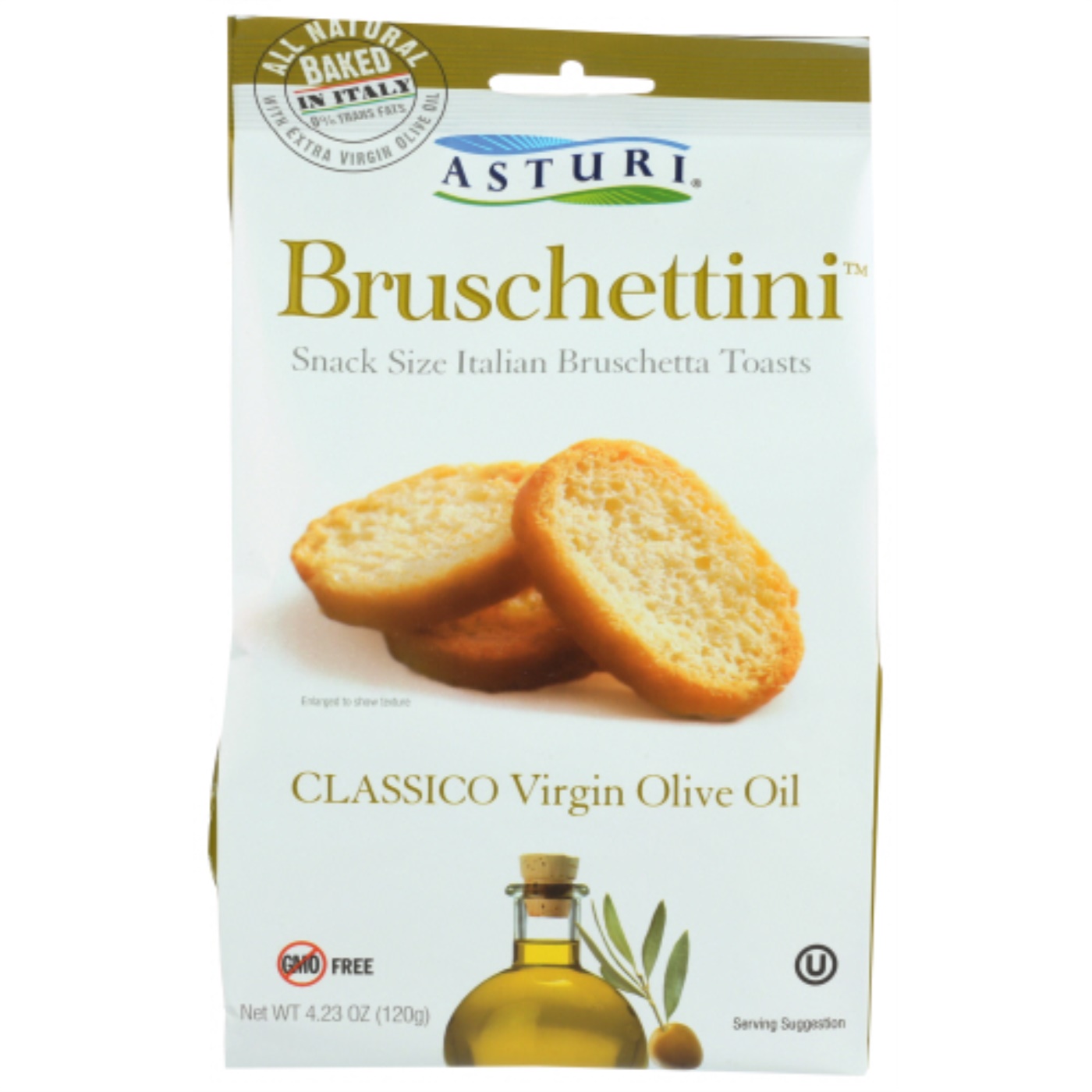 Asturi Garlic And Parsley Bruschettini - Snack Size Italian Toasts, Pack Of 12 Bags (4.23 Oz Each)
