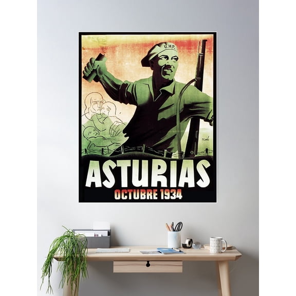 Asturias October 1934 Poster Wall Art, Modern Wall Decor For Living Room Bedroom, 12x18 UNFRAMED
