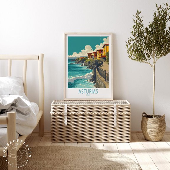 Asturias Spain Scenic Coastal Travel Wall Art Home Decor