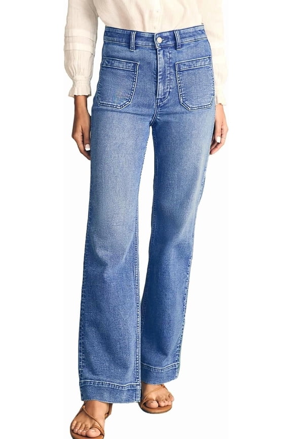 Astylish Women’s High Waisted Wide Leg Jeans, Stretchy Straight Leg Denim Pants with Pockets, Loose Fit Trendy Casual Jeans