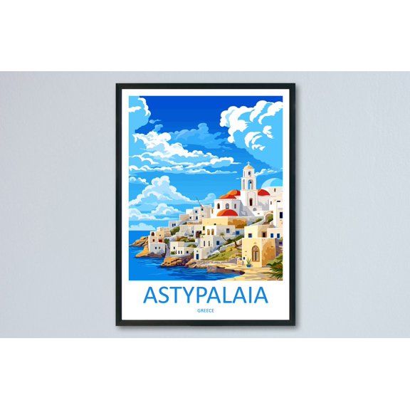 Astypalaia Travel Print Wall Art Astypalaia Wall Hanging Home Decoration Astypalaia Gift Art Lovers Wall Art Print Greece, Poster Only