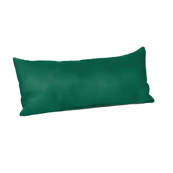 Casual Cushion Solid Sunbrella® Fabric 1-Piece Indoor/Outdoor Lumbar Pillow, 22"W x 9"L, Canvas Forest Green