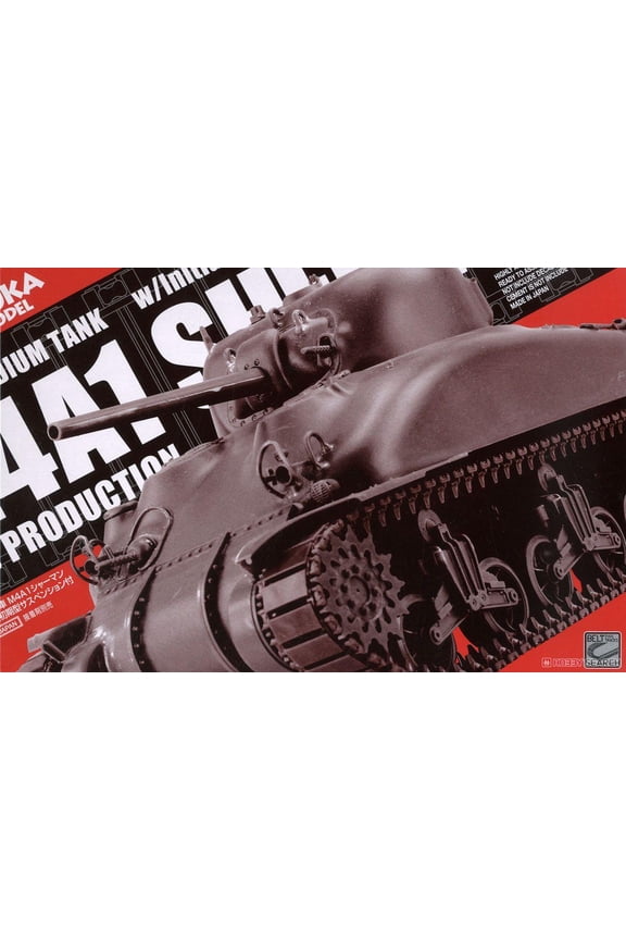 Asuka AS-001 1/35 US Medium Tank M4A1 Sherman Mid w/Initial VVSS Suspension