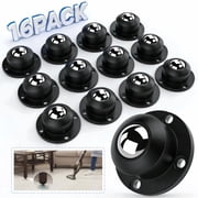 Asunby 16 Pcs Self Adhesive Caster Wheels, 360  Swivel Adhesive Mini Casters, No Drill Stick on Wheels for Storage Box, Furniture, Small Appliances