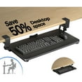 thumbnail image 1 of Asunby Desktop Adjustable Keyboard Tray Under Desk, Pull Out Keyboard Tray with C Clamp Mount, 25.6″ W x 10″ D Slide Out Computer Keyboard Drawer Mouse Tray for Typing, Black, 1 of 14