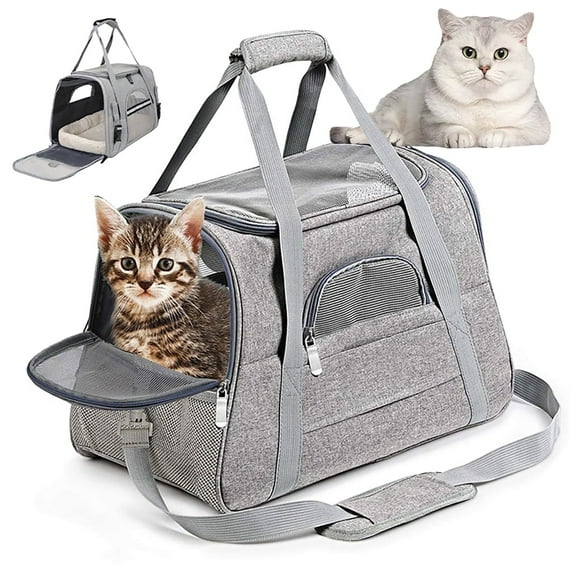 Asunby Airline-Approved Pet Carrier, Soft-Sided for Small Dogs, Cats, and Small Animals, Adjustable Shoulder Strap, Lightweight Design for Easy Travel