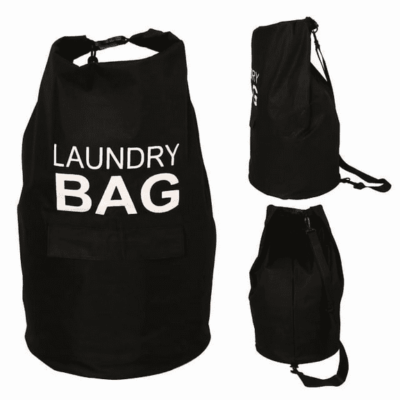 Asunby Black Foldable Laundry Bag - 70L Large Capacity Laundry Backpack, Convenient Laundry Organizer for College Dorms, Camping Trips & Apartment Living