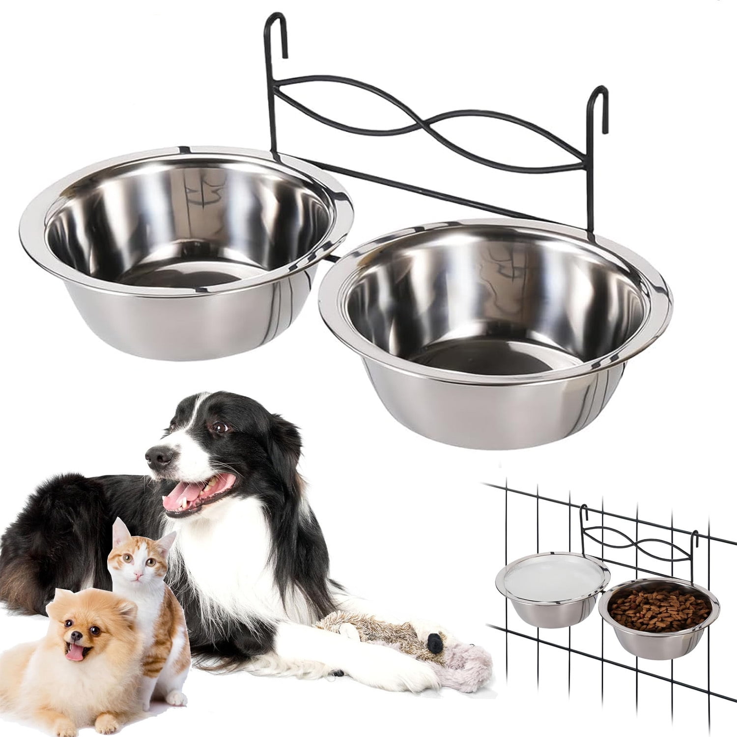 Hanging water bowl for dog crate hot sale