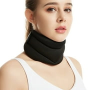 Asunby Soft Cervical Neck Brace – Adjustable Pain Relief Collar for Spinal Support, Anti-Snoring & Sleep Apnea, for Men & Women (Black)