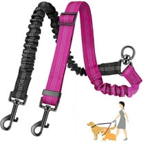 Asunby 2-in-1 Double Dog Leash Attachment – Adjustable Strap & Shock Bungee, No-Tangle Dual Splitter for All Sizes, Heavy Duty  Easy Clean