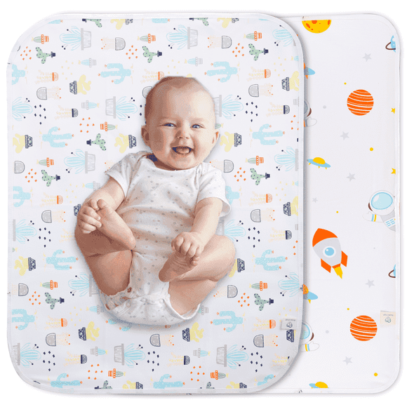 Asung Baby Changing Pad Waterproof 37.5x27.5 inch Portable Diaper Changing Mat Liners 2 Pack