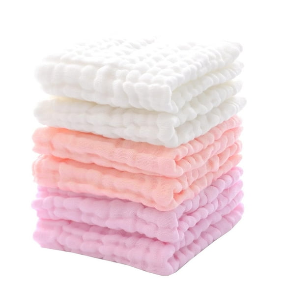 Asung Baby Muslin Washcloths Cotton Wipes 6 Layer Soft Absorbent Face Towel for Baby and Toddlers 10x10 inch 6 Pack
