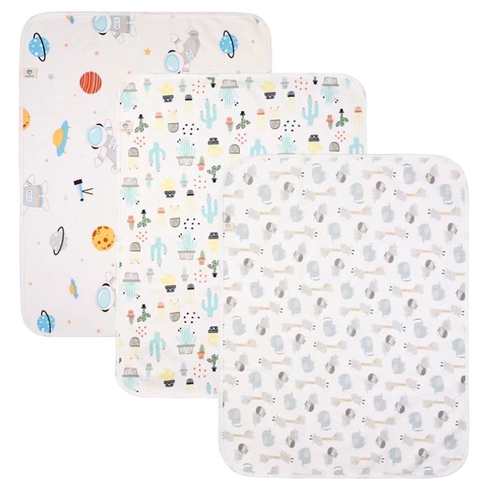Asung Baby Portable Changing Pad Diaper Urine Baby Mat 27.5"X 22"  Waterproof Pads 3 pack White