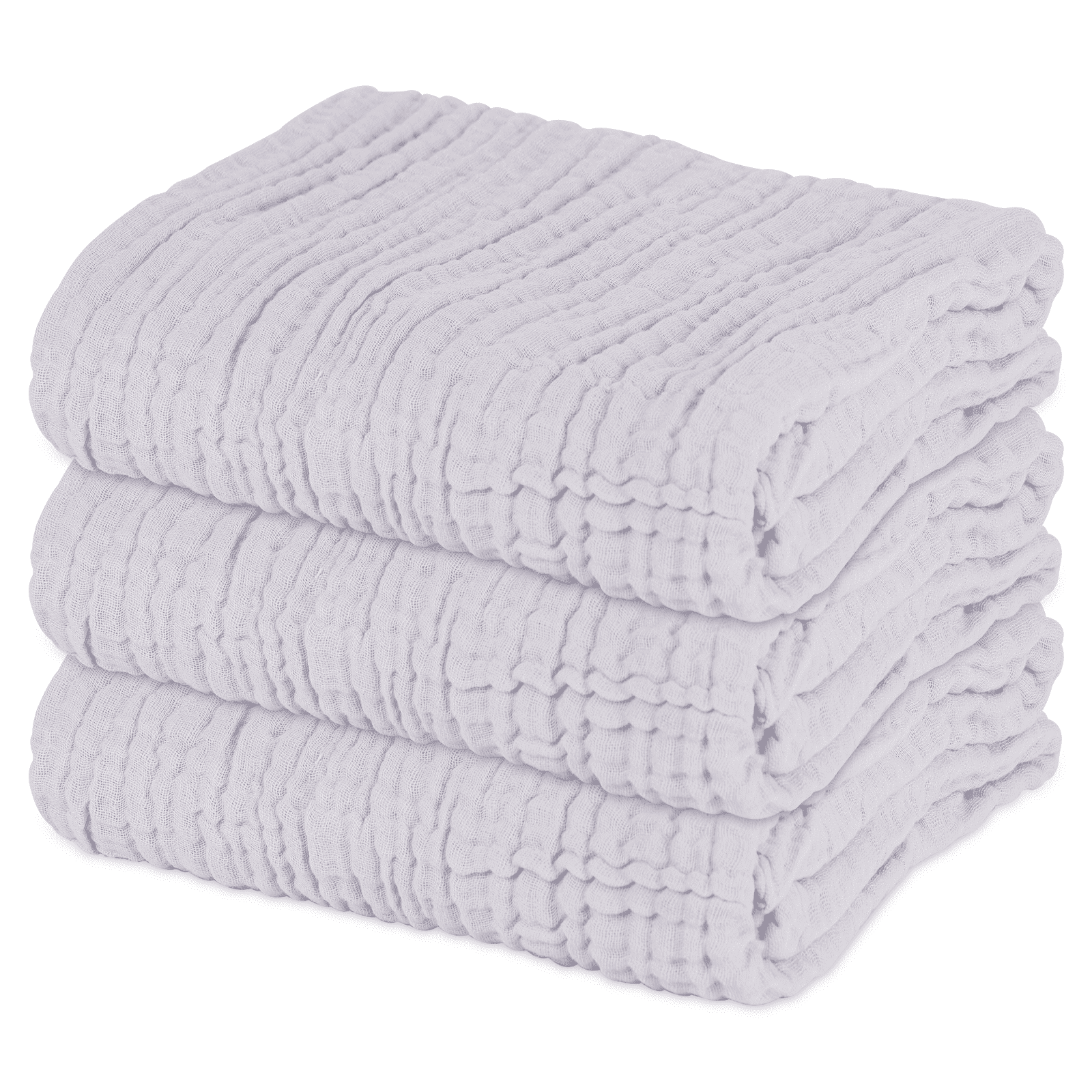 Asung Muslin Baby Bath Towel Soft Muslin Cotton Baby Towel Absorbent 3 pack 40" x 40"  (Grey)