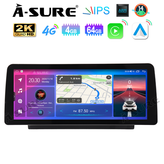 Asure 12.3" 4+64G Car Stereo For Nissan Sentra MK5 (1999-2006) with Android 14 and CarPlay/BT 5.0