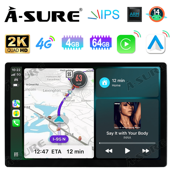 Asure 13.1" 4+64G Car Stereos For Dodge | Chrysler with Android Auto and CarPlay Radio/BT 5.0