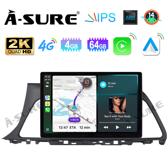Asure 13.1" 4+64G Car Stereos For Hyundai Sonata MK7 (2015-2017) with Android Auto and CarPlay Radio/BT 5.0/Navi