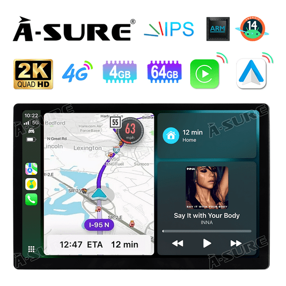 Asure 13.1" 4+64G Car Stereos For Toyota Tundra MK2 XK50 (2014-2021) with Android Auto and CarPlay Radio/BT 5.0