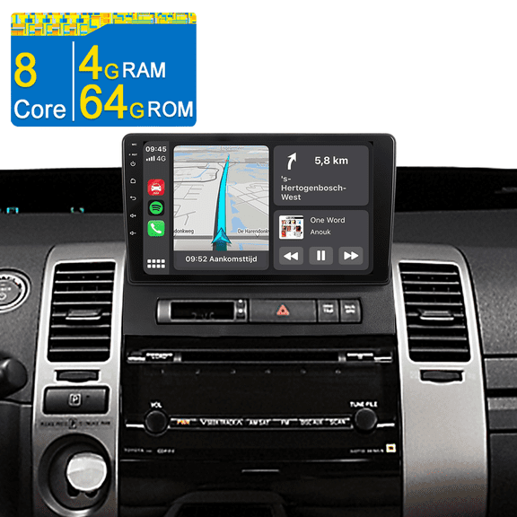 Asure 8-Core Android 15 4G+64G Car Stereo Radio for Toyota Prius (2004-2009), Support Apple CarPlay/GPS Nav/Wi-Fi/BT 5.4/Backup Camera