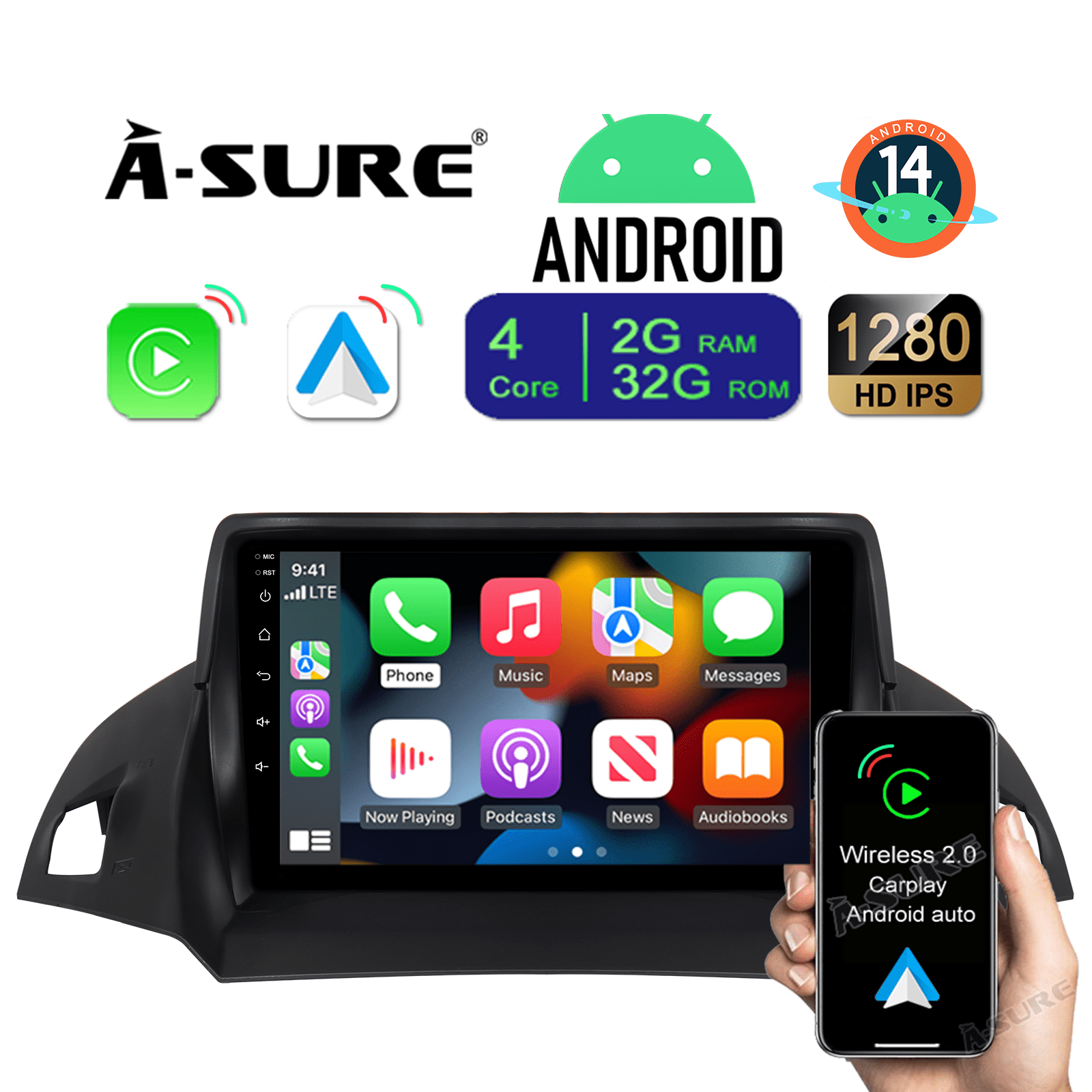 For Toyota Corolla 2009-2013 32G Android 13 Car Stereo Radio GPS Navi