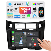 Asure 9" 4+64G Car Stereos For Toyota Yaris XP90 2005-2010 with Android Auto and CarPlay Radio/BT 5.0/Navi