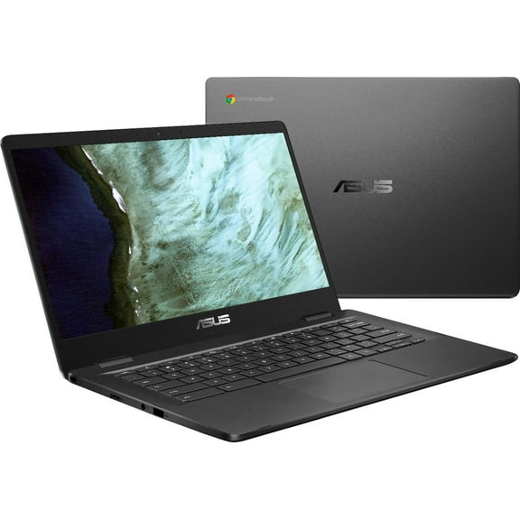 Asus 14.0" HD Chromebook Laptop PC, Intel Dual Core Celeron N3350 Processor, 4GB RAM, 32GB eMMC, Chrome OS, Grey