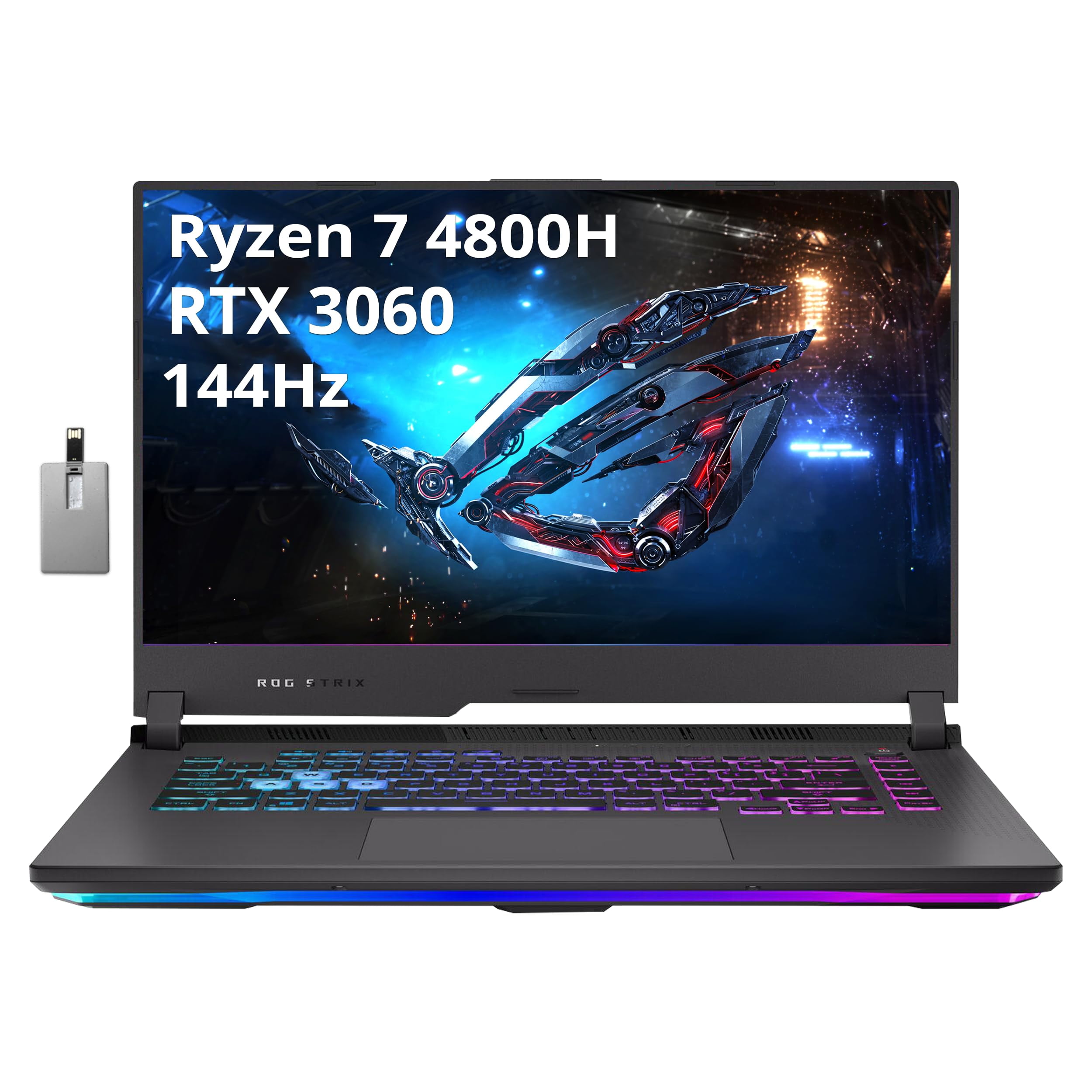 Asus 2022 ROG Strix G15 15.6inches FHD 144Hz Gaming Laptop, AMD Ryzen 7 ...