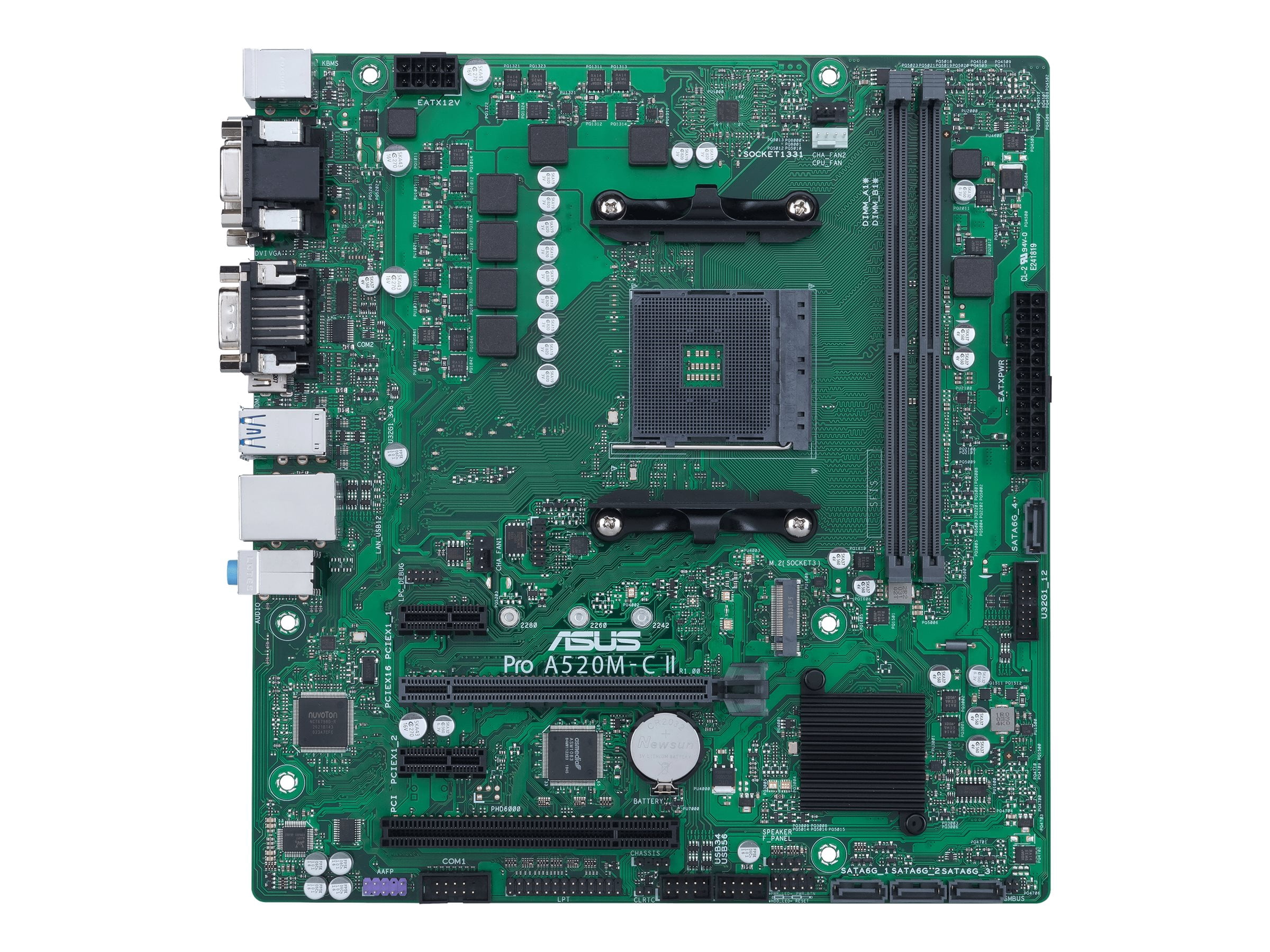 Asus A520M-C II/CSM Desktop Motherboard - AMD Chipset - Socket AM4 - Micro ATX - Ryzen 3, Ryzen 5, Ryzen 7, Ryzen 9, Ryzen 3 PRO, Ryzen 5 Pro, Ryzen 7 PRO, Ryzen 9 PRO Processor Supported DDR4 SDRAM M