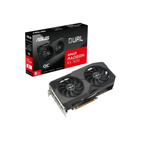 Asus AMD Radeon RX 7600 Graphic Card - 8 GB GDDR6 - 2.34 GHz Core - 2.75 GHz Boost Clock - 128 bit Bus Width - PCI Express 4.0 - DisplayPort - HDMI