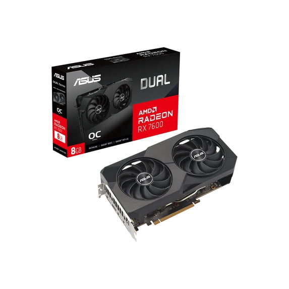 Asus AMD Radeon RX 7600 Graphic Card - 8 GB GDDR6 - 2.34 GHz Core - 2.75 GHz Boost Clock - 128 bit Bus Width - PCI Express 4.0 - DisplayPort - HDMI