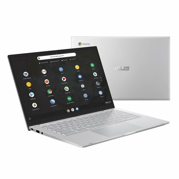 Asus Chromebook C425 Clamshell Laptop, 14" FHD 4-Way NanoEdge, Intel Core M3-8100Y Processor, 8GB RAM, 64GB eMMC Storage, Backlit KB, Silver, Chrome OS, C425TA-DH384 Notebook PC Computer
