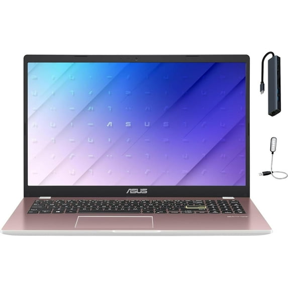 Asus L510 15.6" FHD Student Laptop, Intel Celeron N4020 up to 2.8 GHz CPU, 4GB RAM, 128GB eMMC Storage, Backlit Keyboard, One Year Office 365, Win11 Home, Pink + Mazepoly Accessories