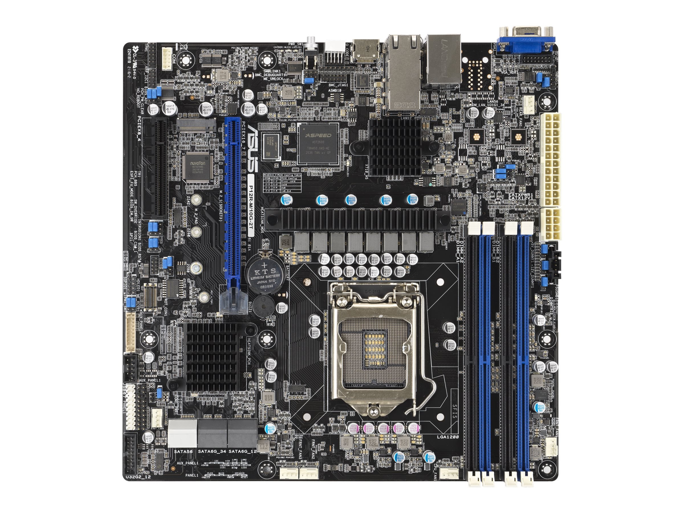 ASUS P12R-M/10G-2T - Motherboard - micro ATX - LGA1200 Socket - C252 ...