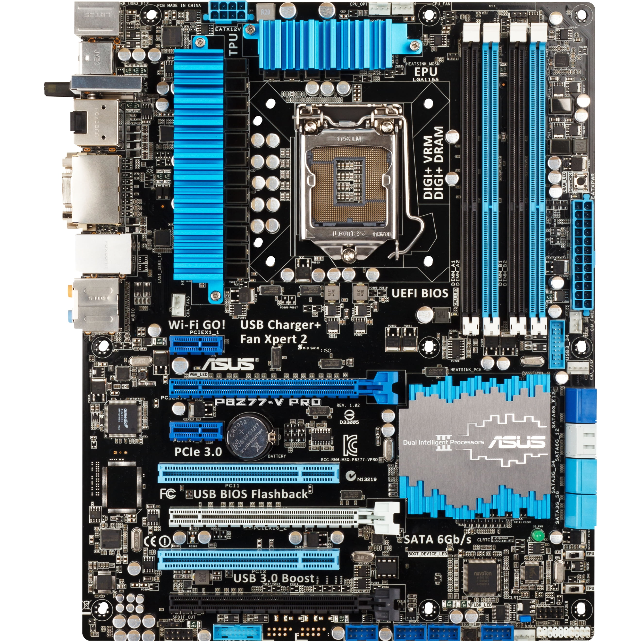 Asus P8Z77V PRO Desktop Motherboard, Intel Z77 Express Chipset, Socket H2 LGA1155, ATX