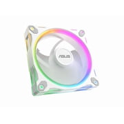 ASUS Prime MR120 ARGB fan white single pack, 28mm extra-thick frame, quiet, high-performance cooling with PWM control, 20 ARGB LEDs with dual-sided frame lighting, Aura Sync compatibility